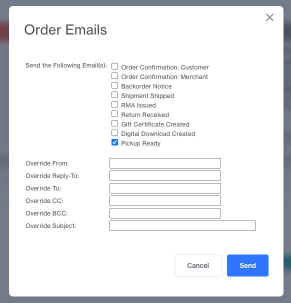 Pickup & Delivery Emails