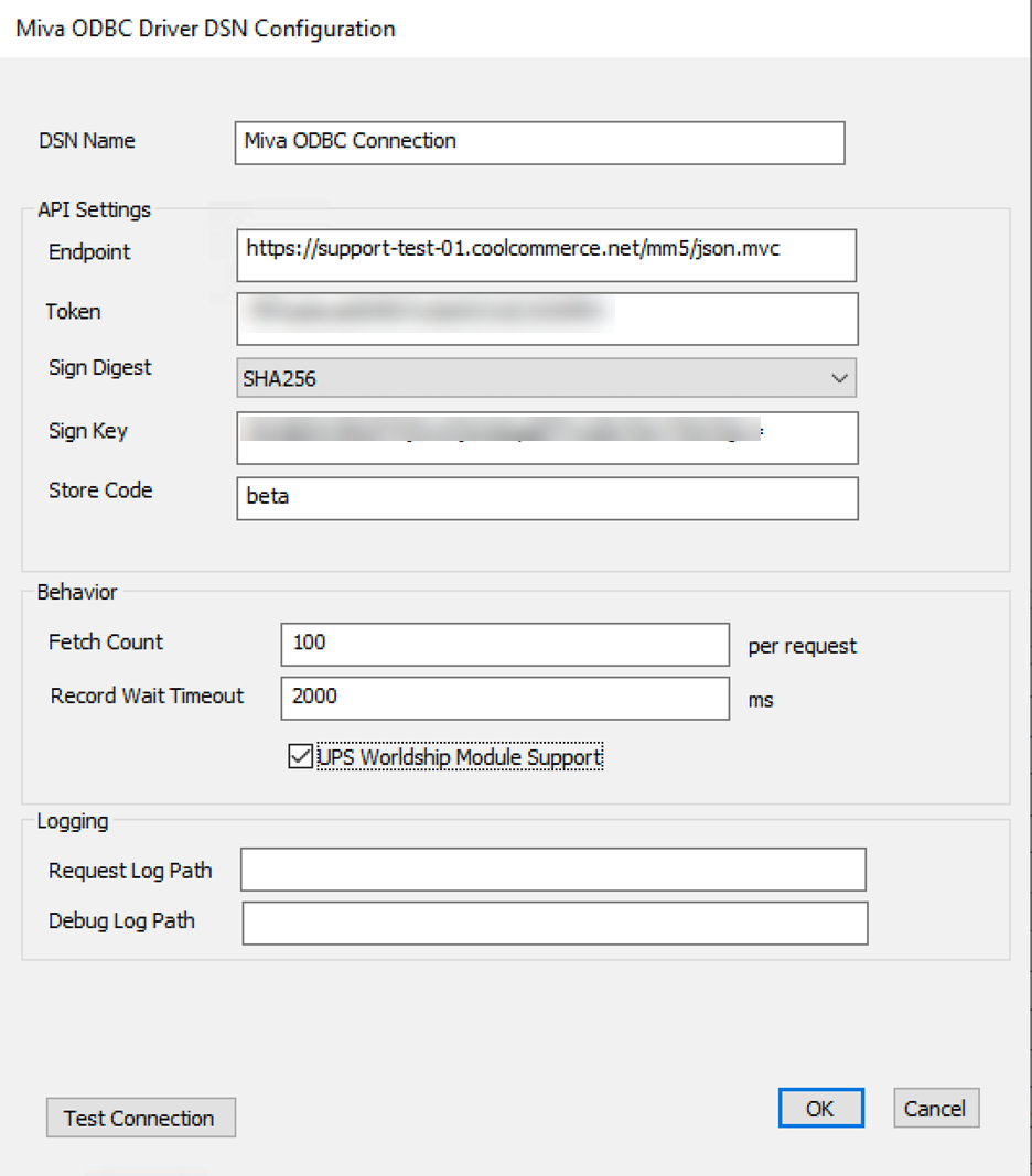 Miva Docs: Miva ODBC Driver & WorldShip Integration