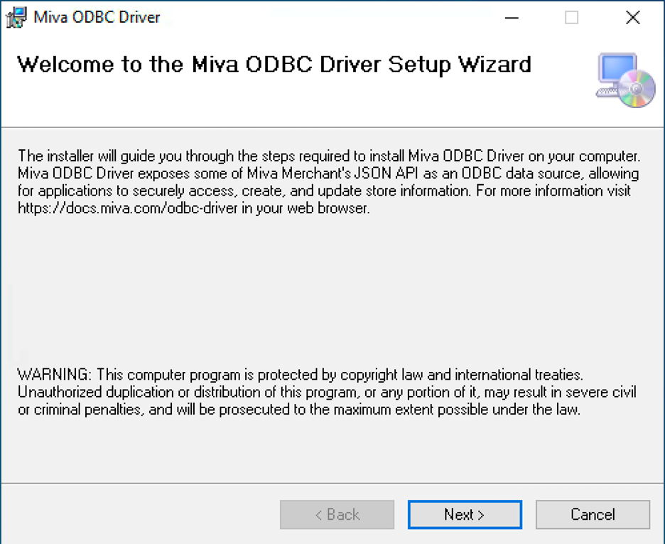 Miva Docs: Miva ODBC Driver & WorldShip Integration