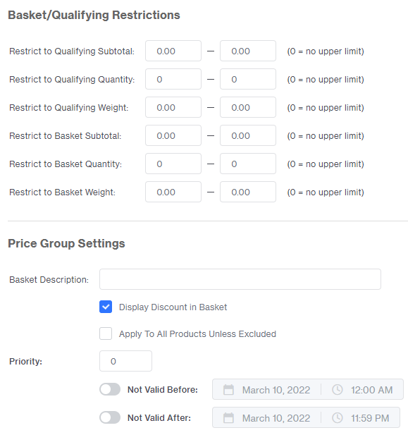 Miva Docs: Miva 10 Price Groups - Qualifying/Discounting