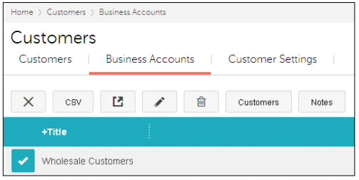 Customer Business Accounts