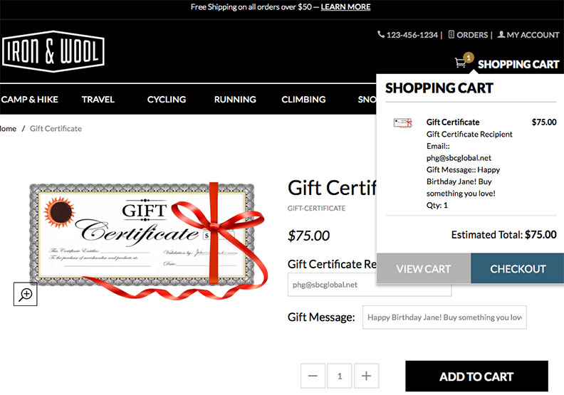 Gift Certificate Process