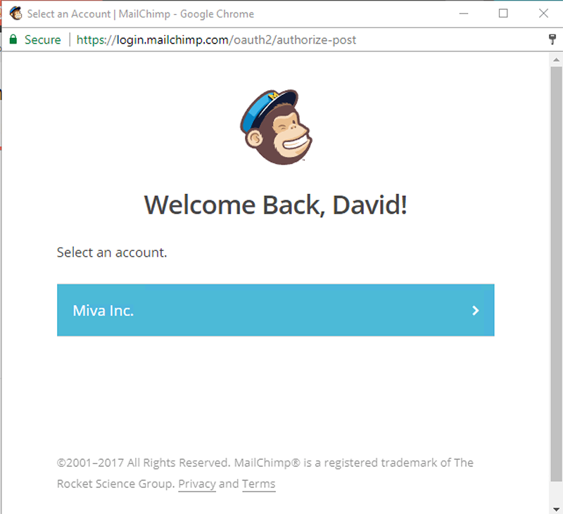 MailChimp Link Account