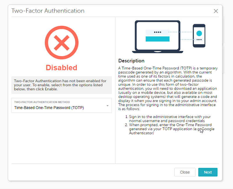 totp two factor authentication