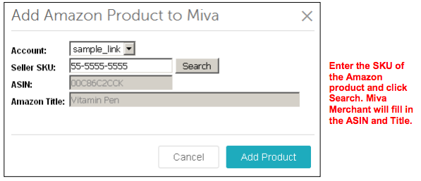 Add Amazon Product to Miva