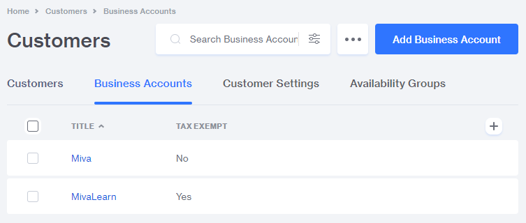 Business Account Tax Exempt Batch List