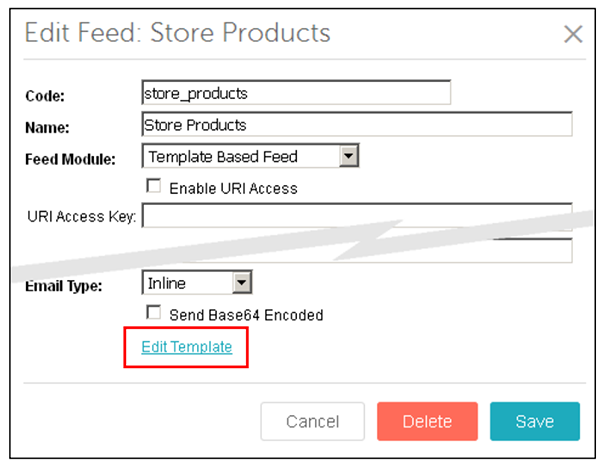 Edit Feed: Store Products