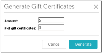 Generate Gift Certificate