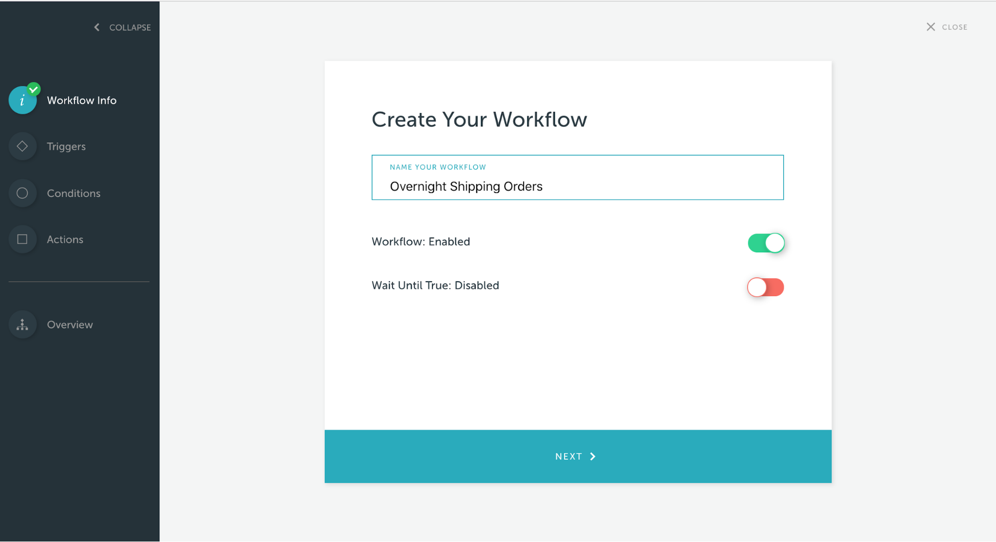 Create Order Workflow