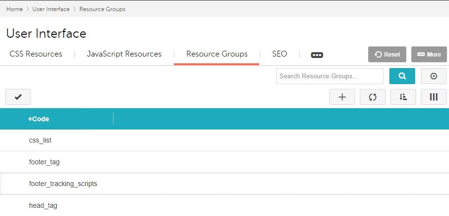 Resource Groups User Interface