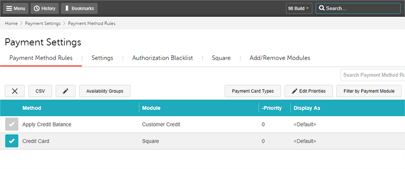 Payment Method Rules