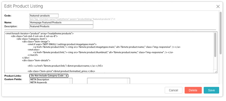 Edit Product Listing